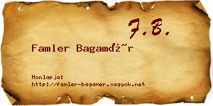 Famler Bagamér névjegykártya